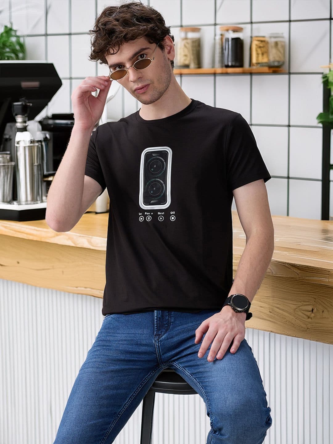 Status Quo Graphic Printed Round Neck T-shirt - view 1