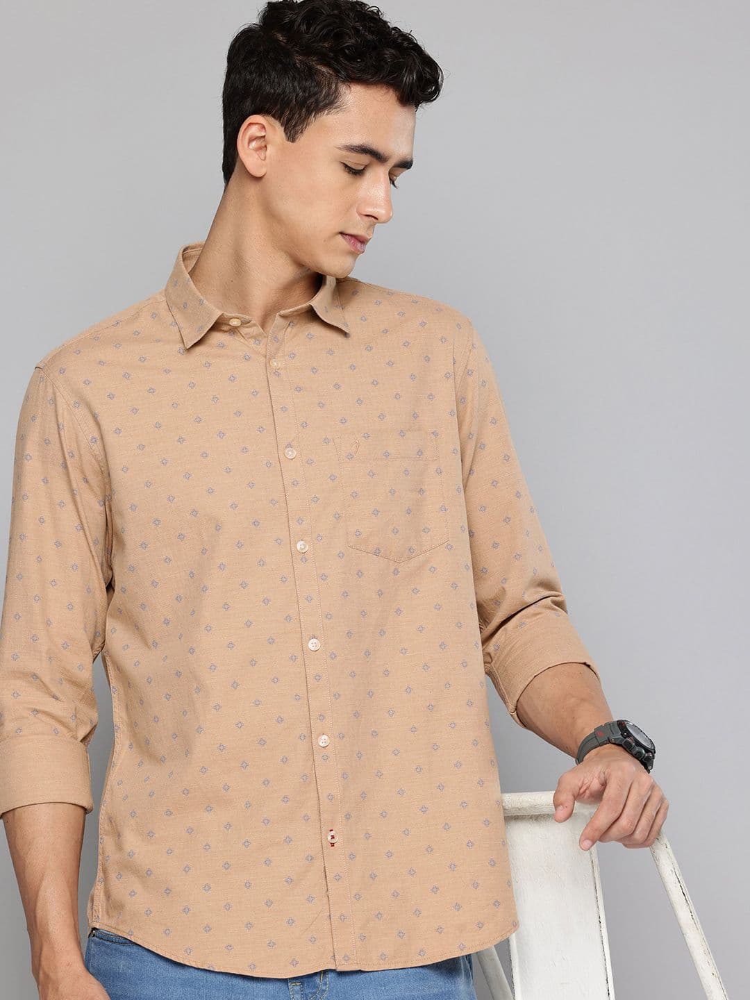 Indian Terrain Pure Cotton Classic Micro Ditsy Printed Casual Shirt - view 1