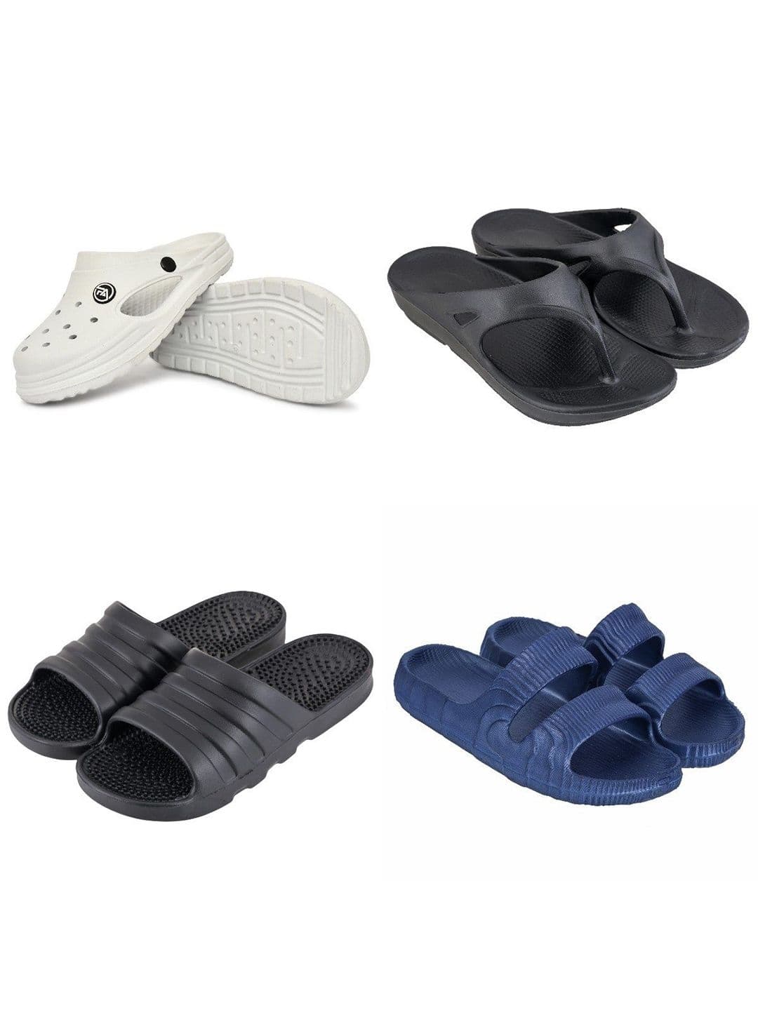 Feel alive Men Set of 4 Textured Clogs Flip-Flops - view 1