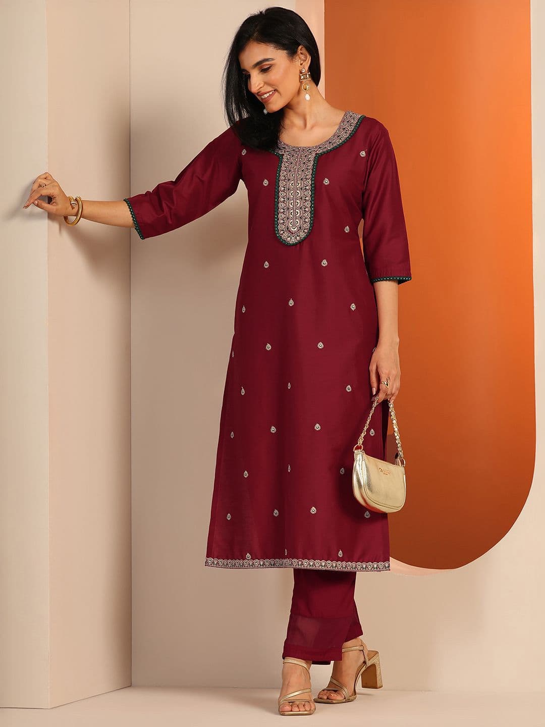 Gerua By Libas Women Ethnic Motifs Embroidered Kurta - view 1
