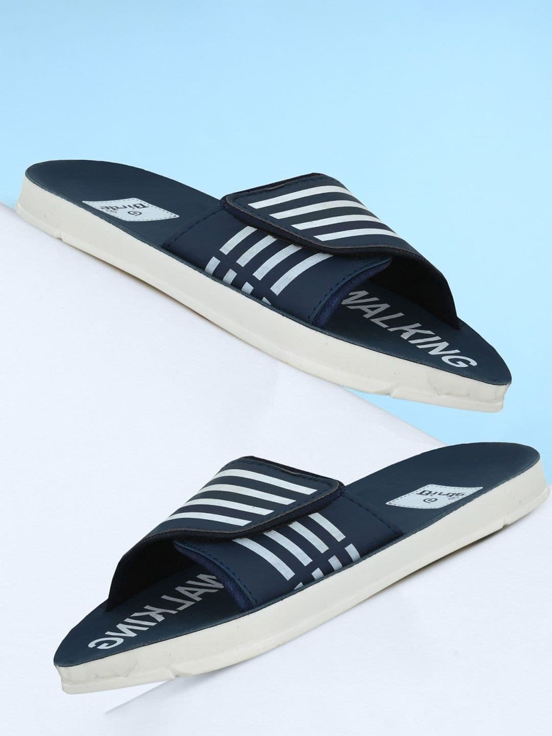 BIRDE Men Striped Comfortable Lightweight Regular Wear Sliders - view 1