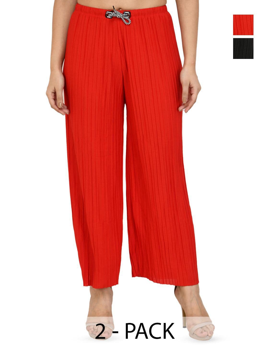 Brainbees Women Pack Of 2 Striped Ethnic Palazzos - view 1