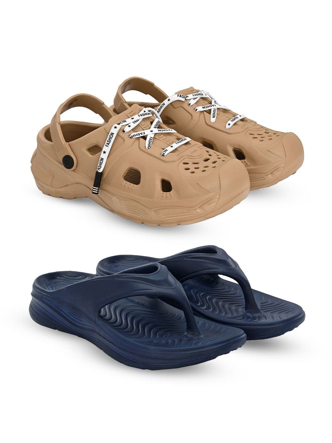 BIRDE Men Pack Of 2 Casual Clogs & Thongs Flip Flops - view 1
