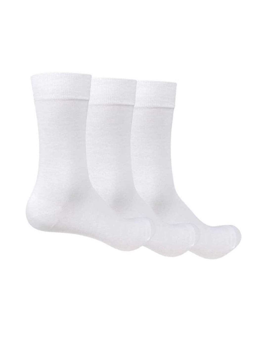 Akeeta Unisex White Set Of 3 Cotton Calf Length Socks - view 1