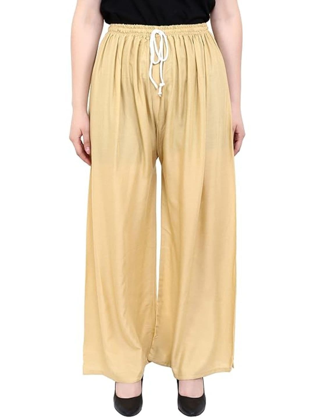 Aura Glam Women Set of 2 Rayon Flared Palazzos - view 1