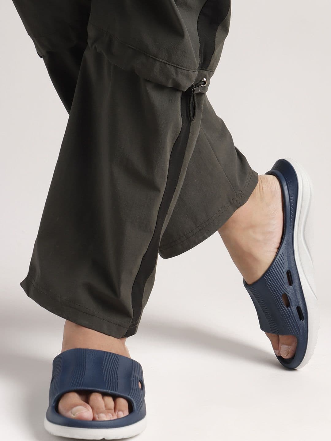 SUKUN Men Blue Ortho Solid Comfortable Slip On Slides - view 1