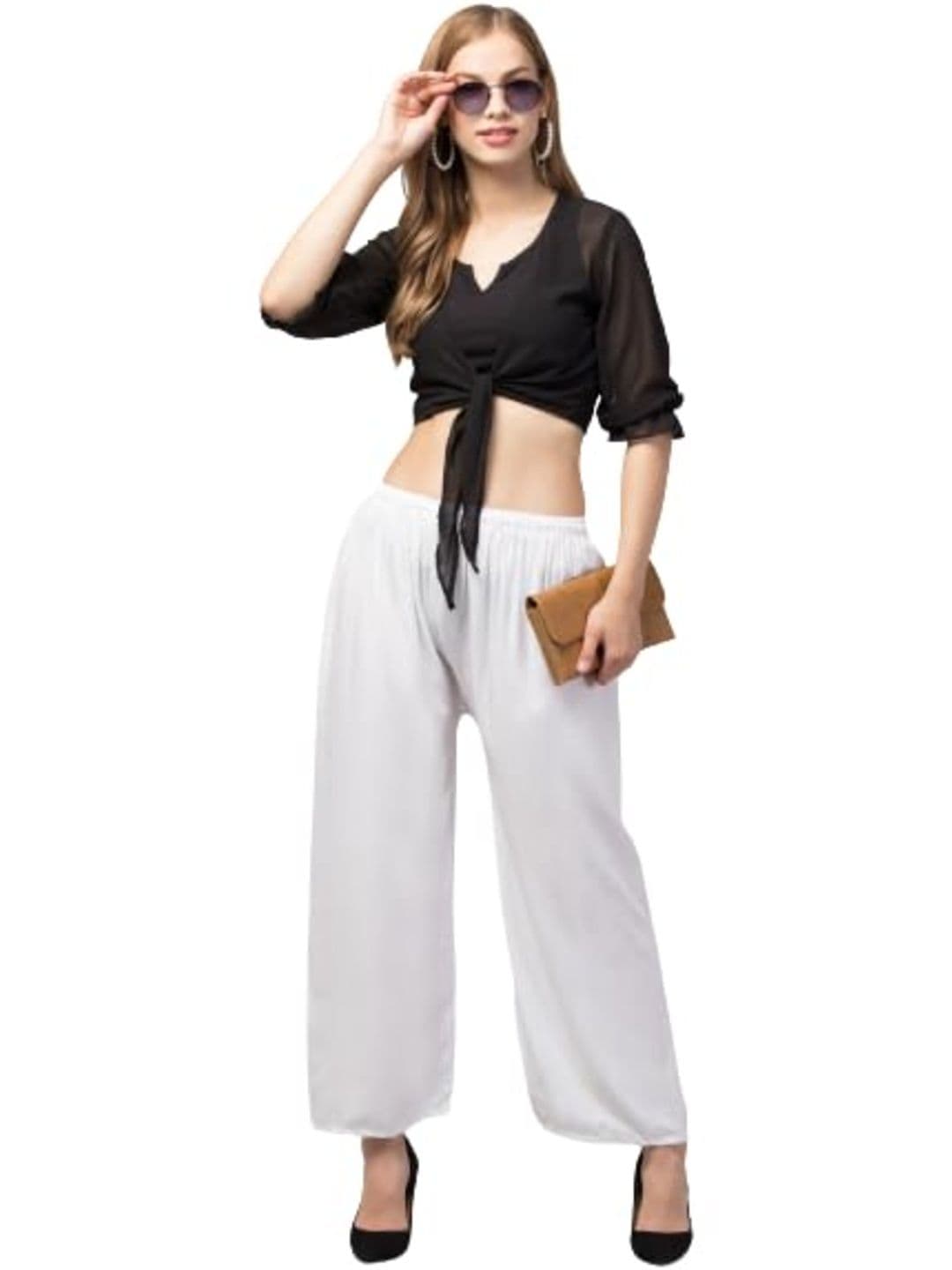 Aura Glam Set Of 2 Women Rayon Palazzo - view 1