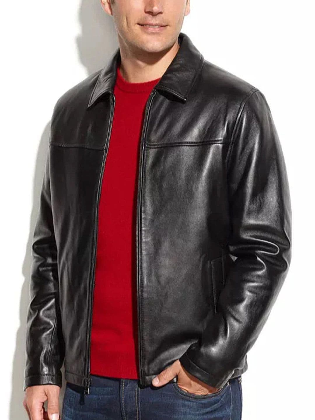 MaheTri Wolfman Leather Bomber Jacket - view 1