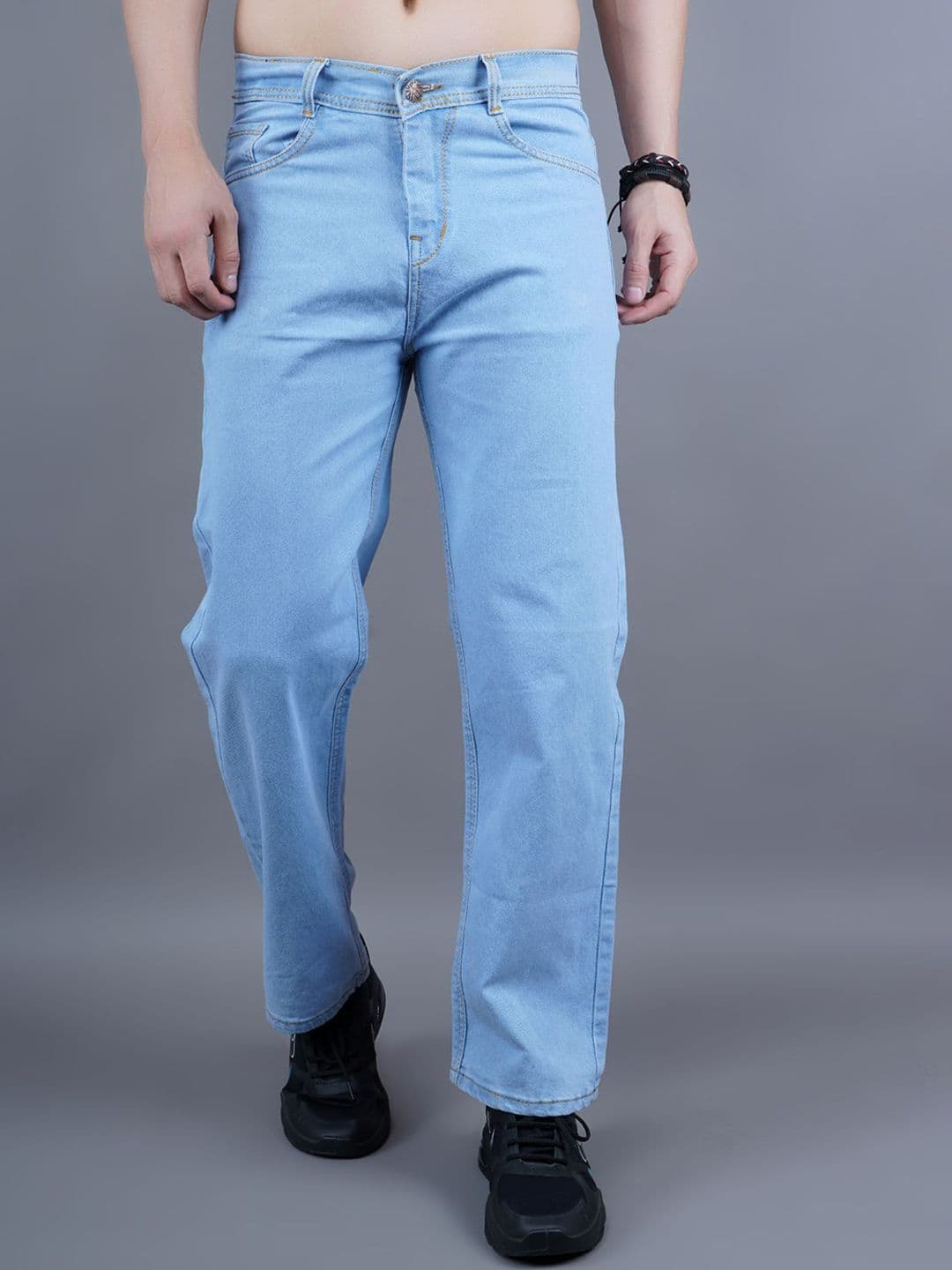 MaverIQ Men Classic Baggy Mid-Rise Stretchable Cotton Jeans - view 1