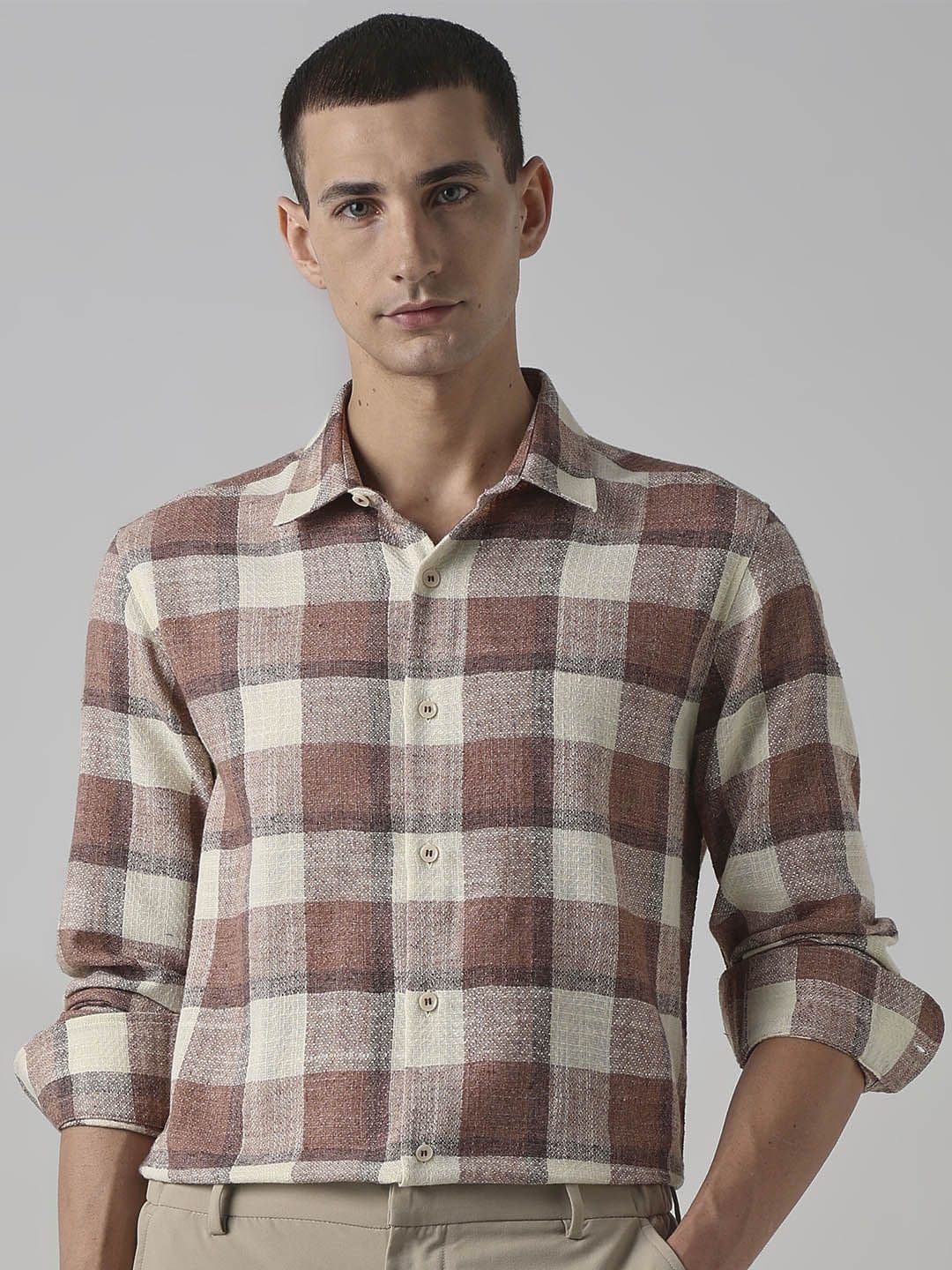 Mufti Men Slim Fit Buffalo Checks Checked Casual Shirt - view 1