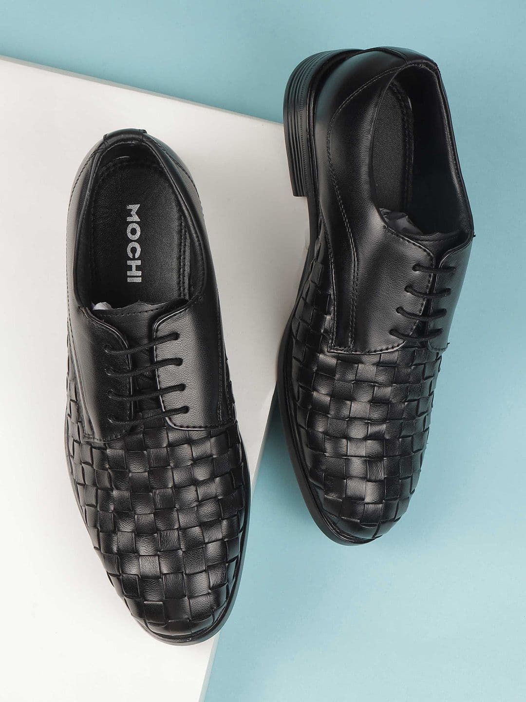 Mochi Men Textured Leather Formal Brogues - view 1