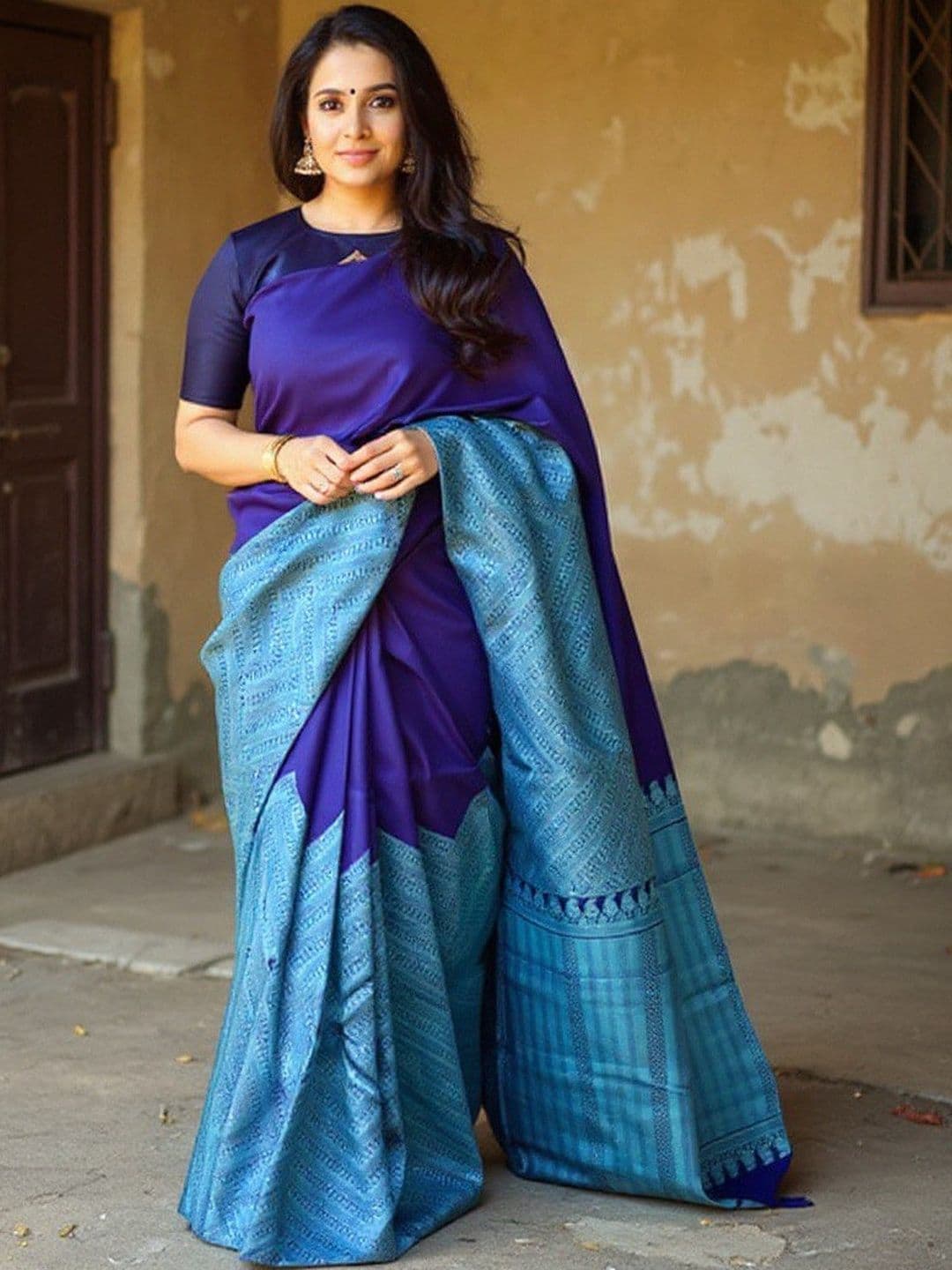 VILLE FASHION Women Woven Design Banarasi Sillk Saree - view 1