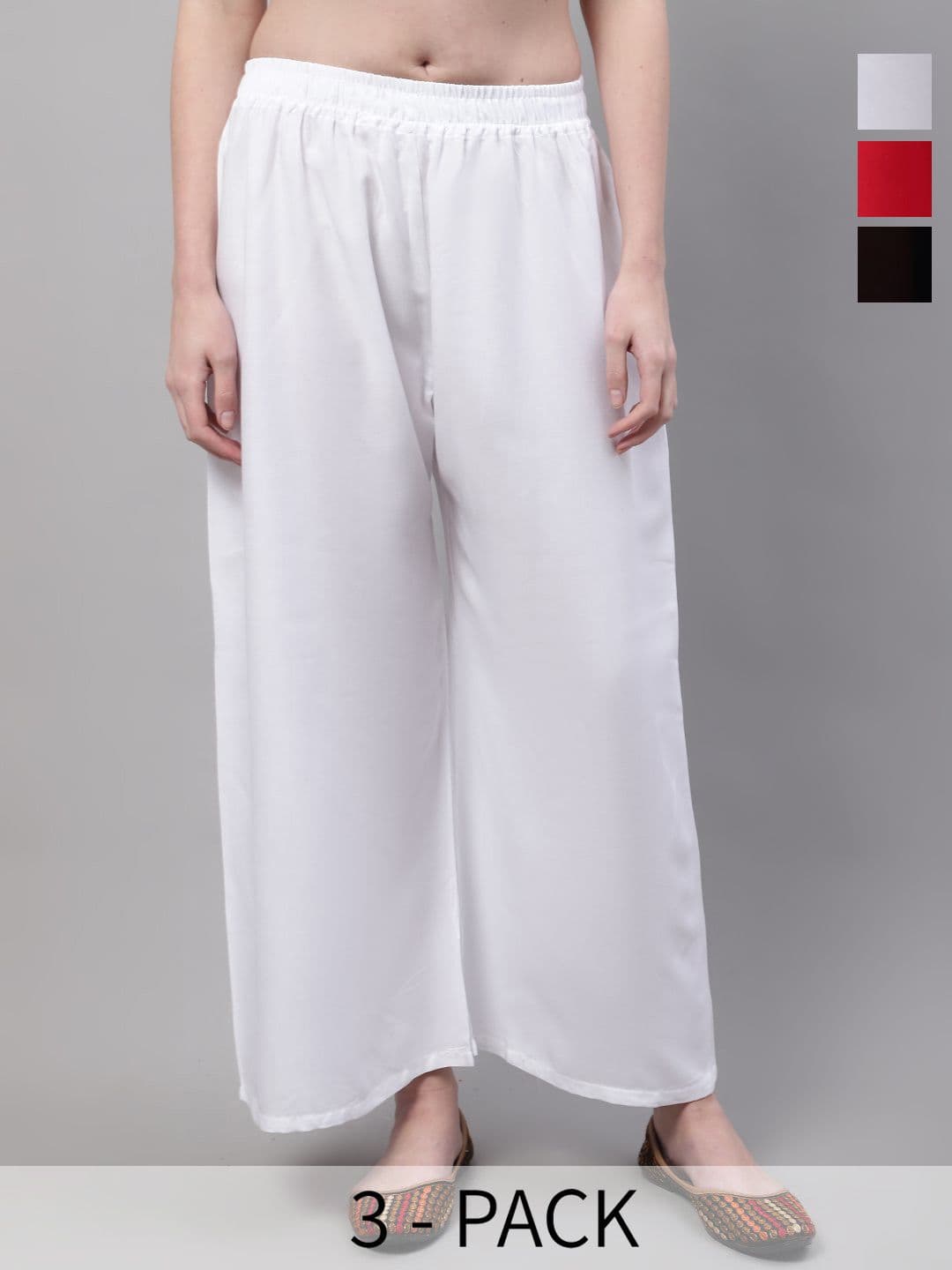 Valles365 by S.C. Women Pack of 3 Flared Palazzos - view 1