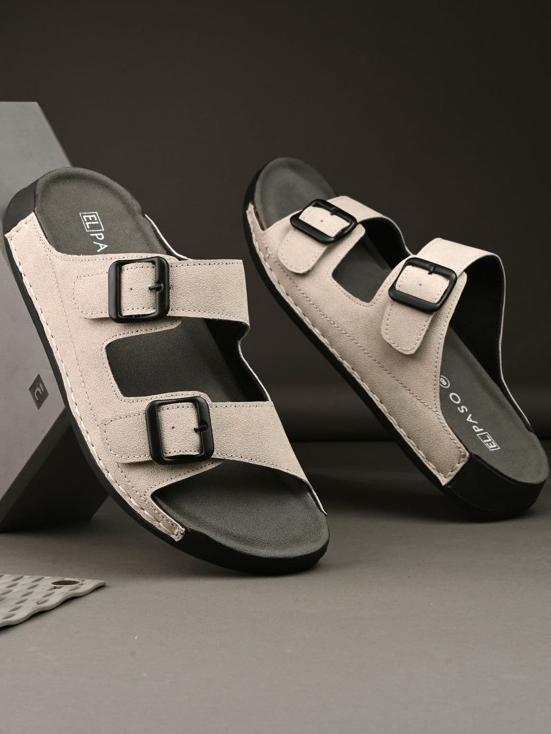 El Paso Men Double Buckle Sandals - view 1