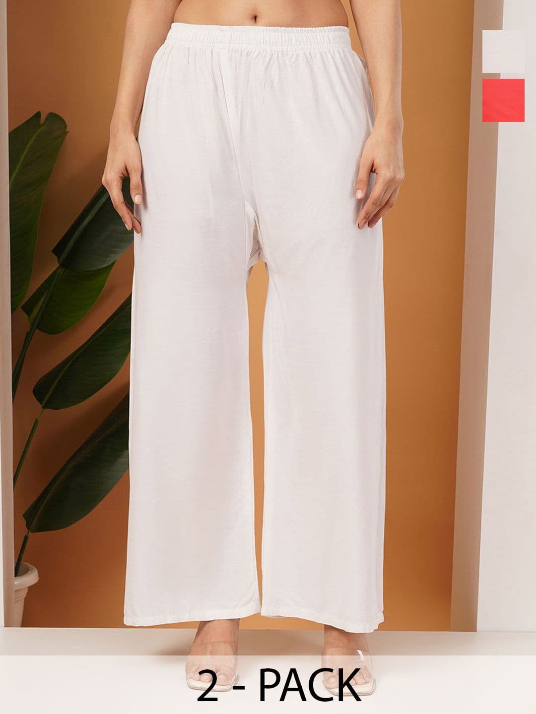 LEGITLOOKS Women Pack of 2 Flared Palazzos - view 1