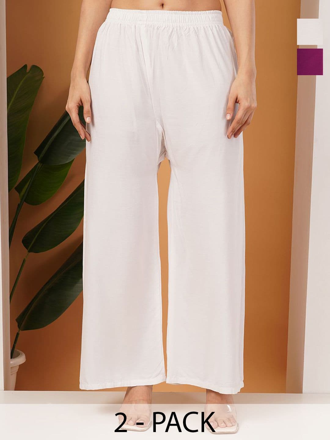 LEGITLOOKS Women Pack Of 2 Flared Palazzos - view 1