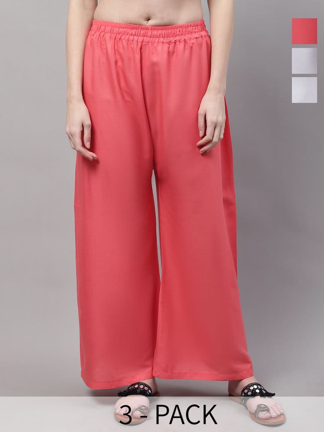 Valles365 by S.C. Women Pack of 3 Flared Palazzos - view 1