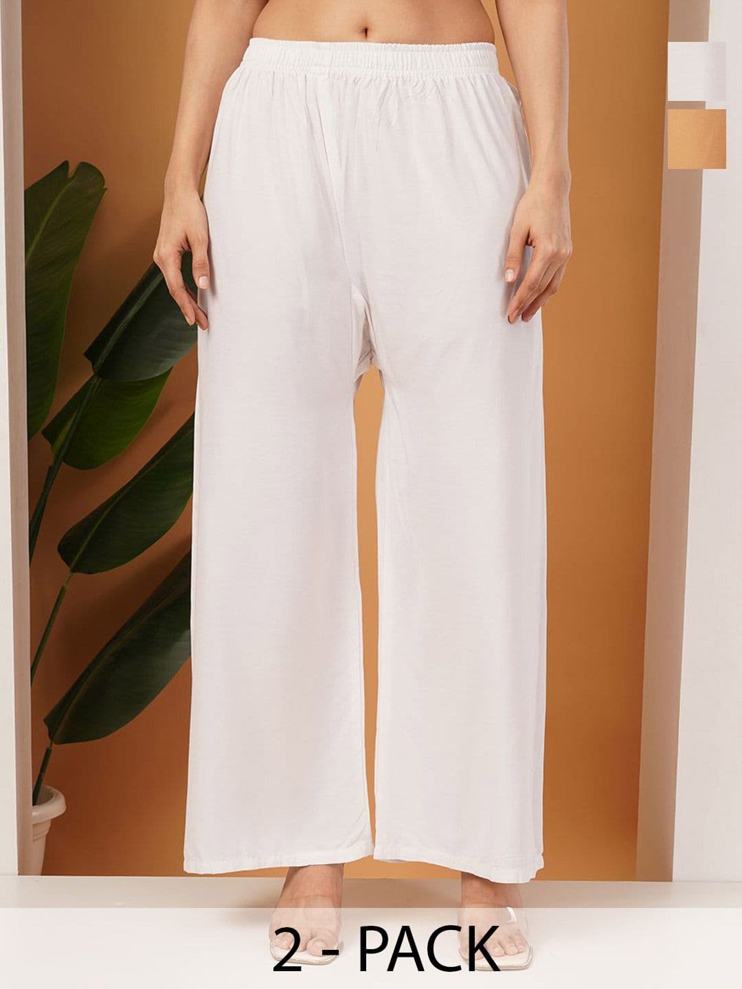 LEGITLOOKS Women Pack Of 2 Wide Leg Palazzos - view 1