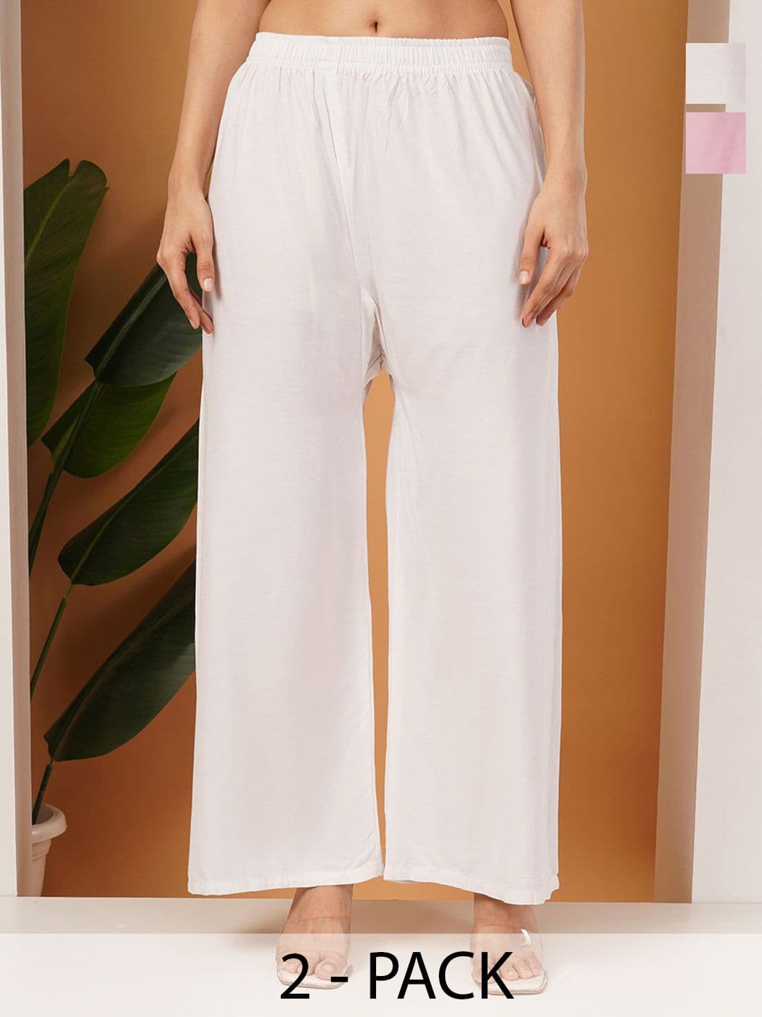 LEGITLOOKS Women Pack of 2 Ethnic Flared Palazzos - view 1