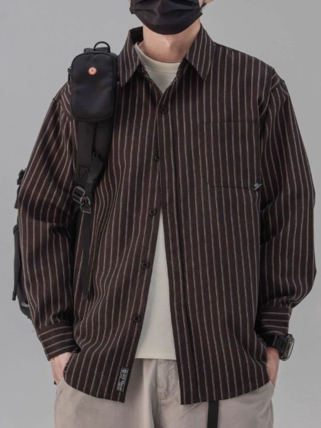StyleCast x Revolte Men Vertical Striped Spread Collar Casual Shirt - view 1