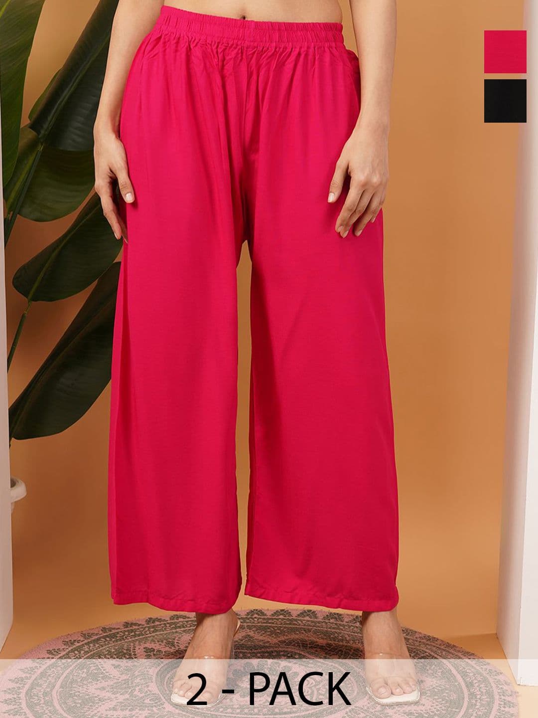 LEGITLOOKS Women Pack of 2 Flared Palazzos - view 1