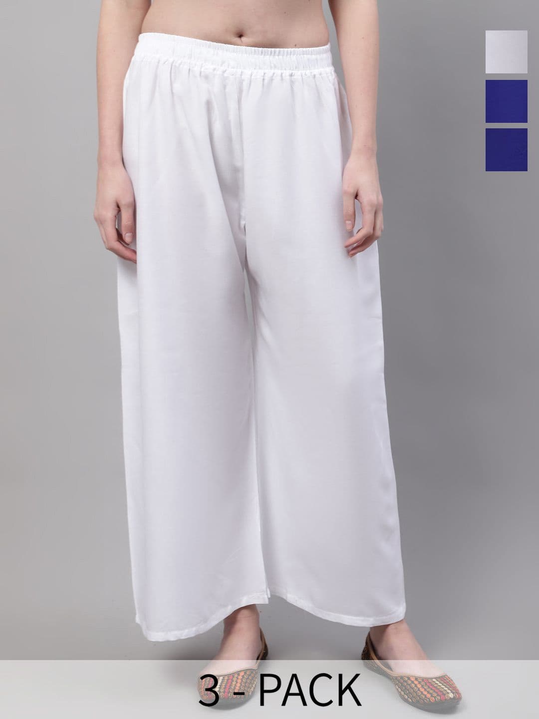 Valles365 by S.C. Women Pack of 3 Flared Palazzos - view 1