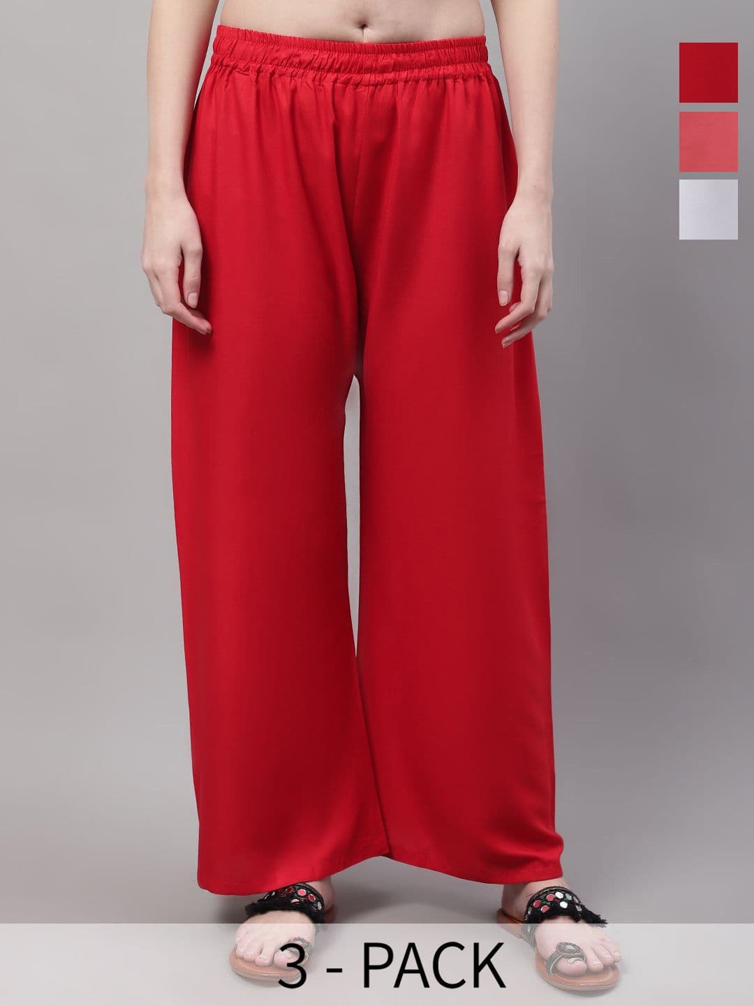 Valles365 by S.C. Women Pack of 3 Flared Palazzos - view 1