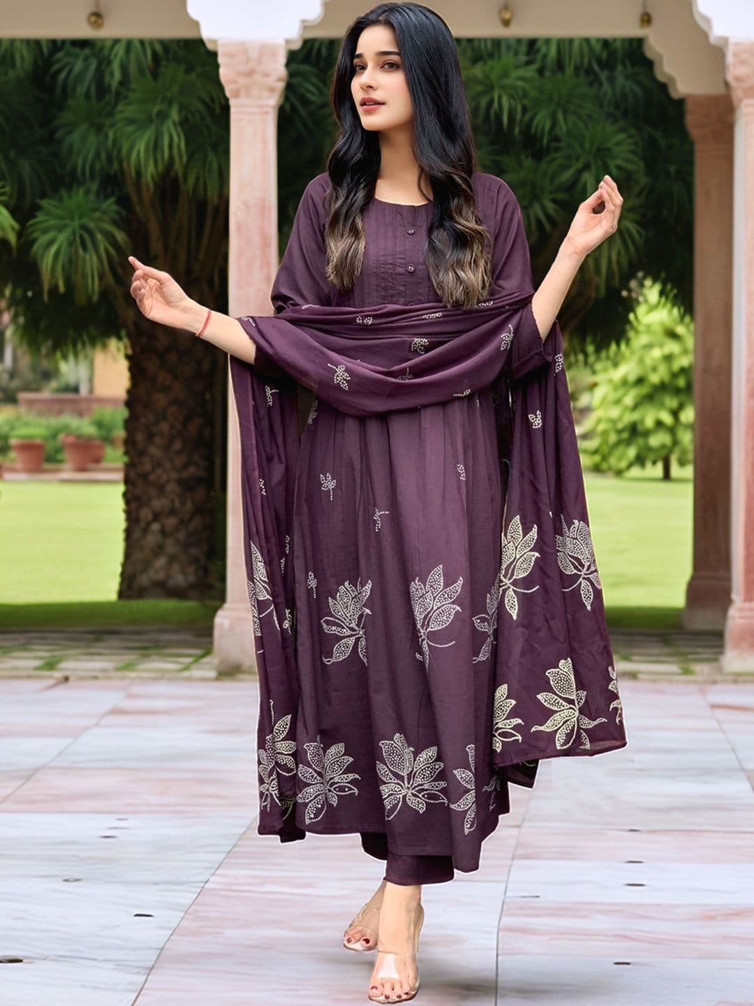 Anouk Rustic Women Viscose Rayon Printed Kurta Sets With Dupatta - view 1