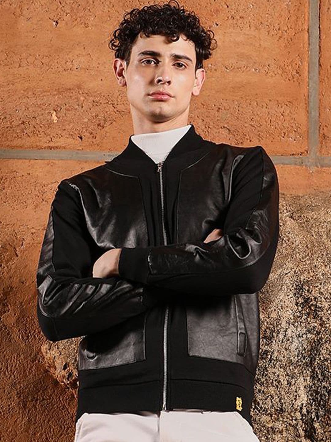 CAHOOT Men Spread Collar Solid Lightweight Bomber Jacket - view 1
