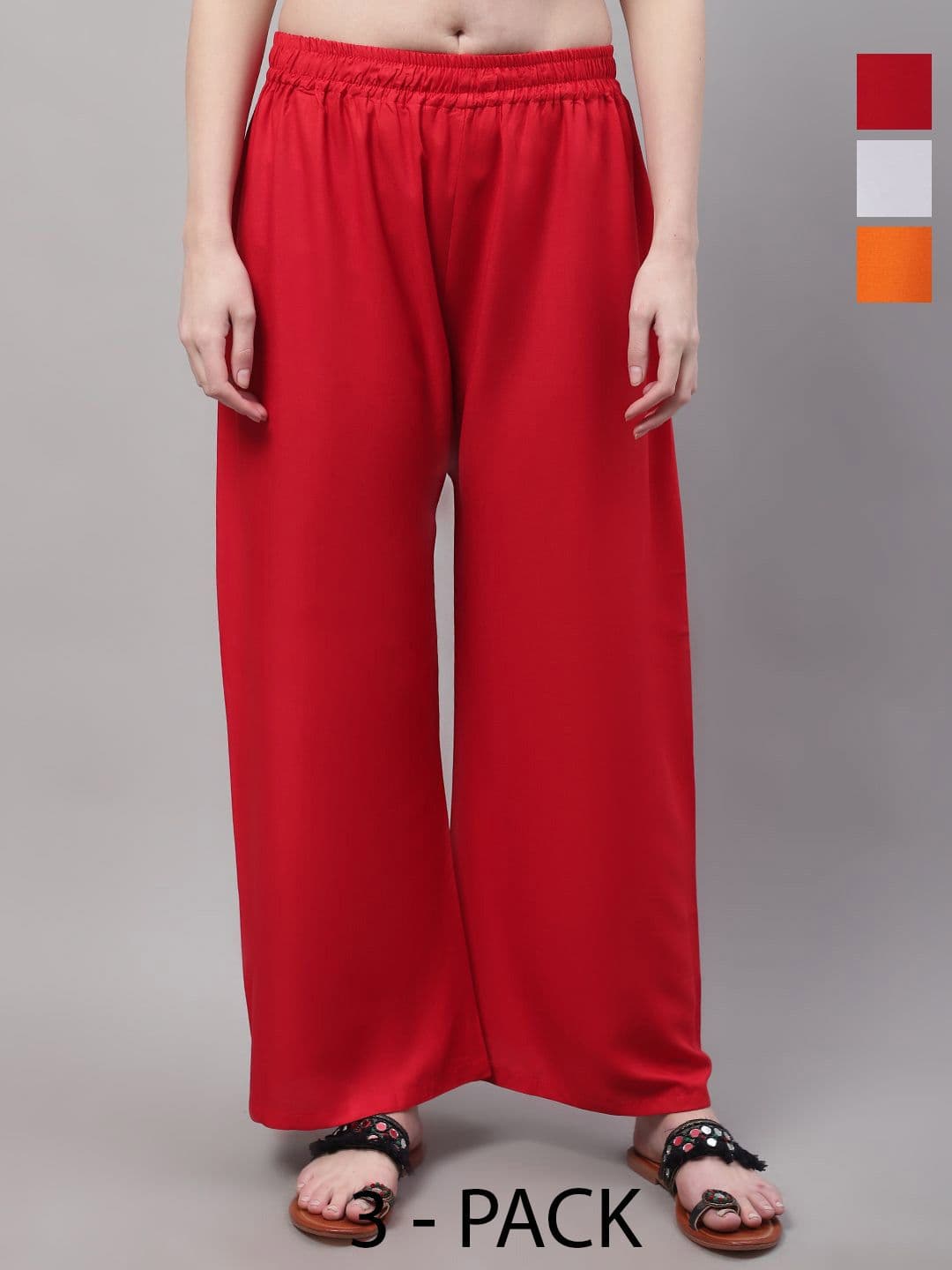 Valles365 by S.C. Women Pack Of 3 Solid Flared Ethnic Palazzos - view 1