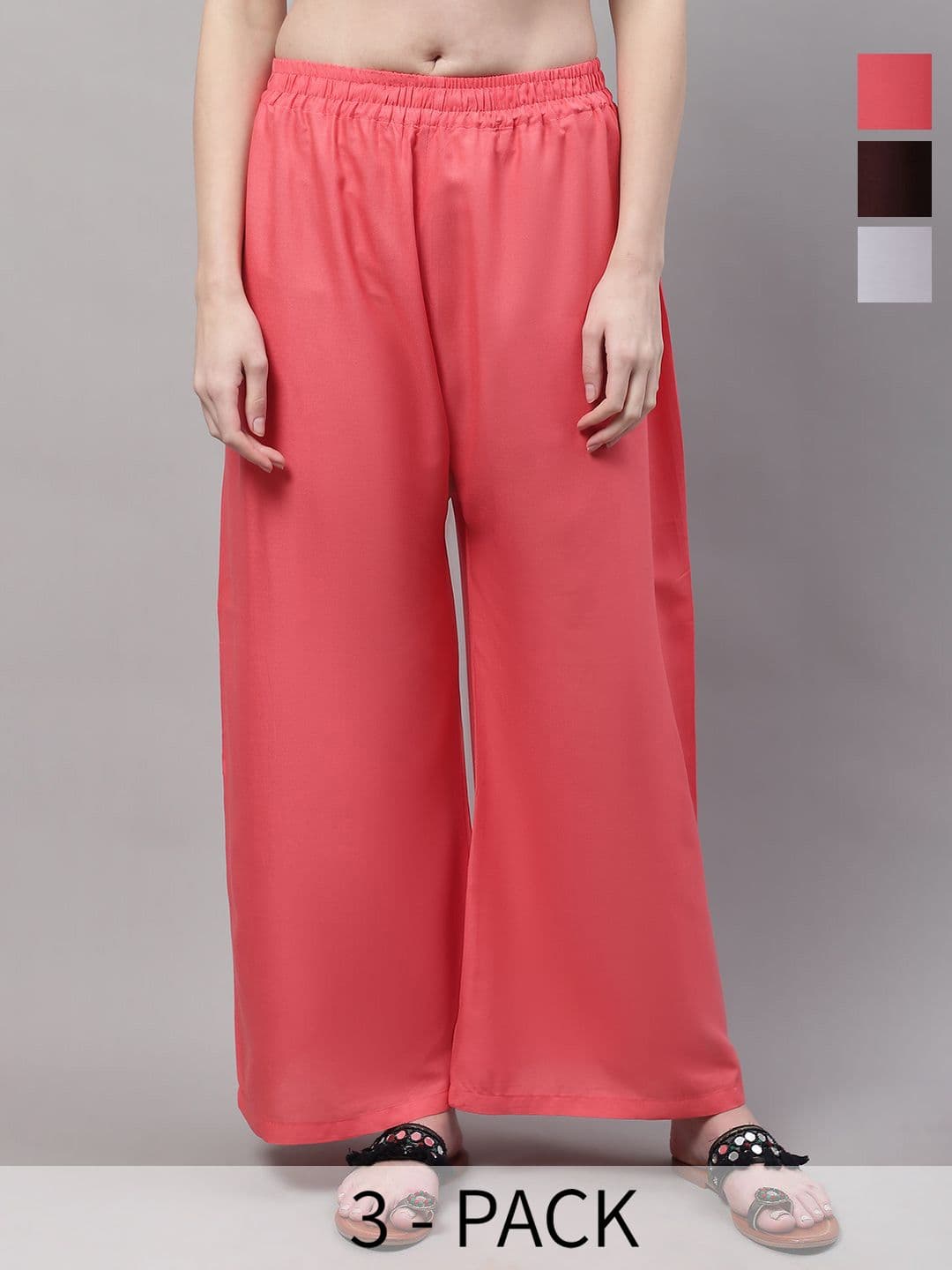 Valles365 by S.C. Women Set of 3 Flared Palazzos - view 1