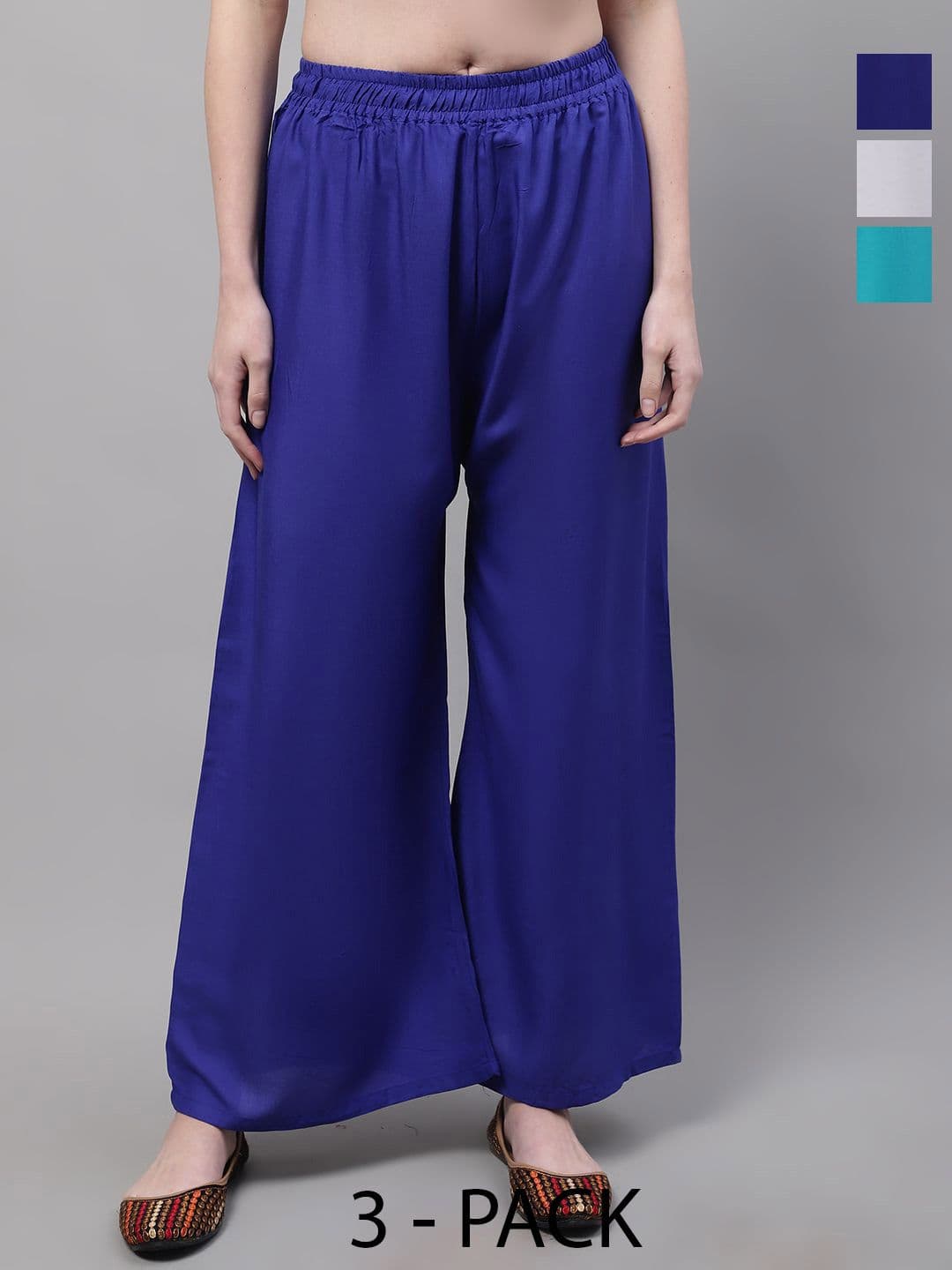 Valles365 by S.C. Women Pack of 3 Flared Fit Palazzos - view 1