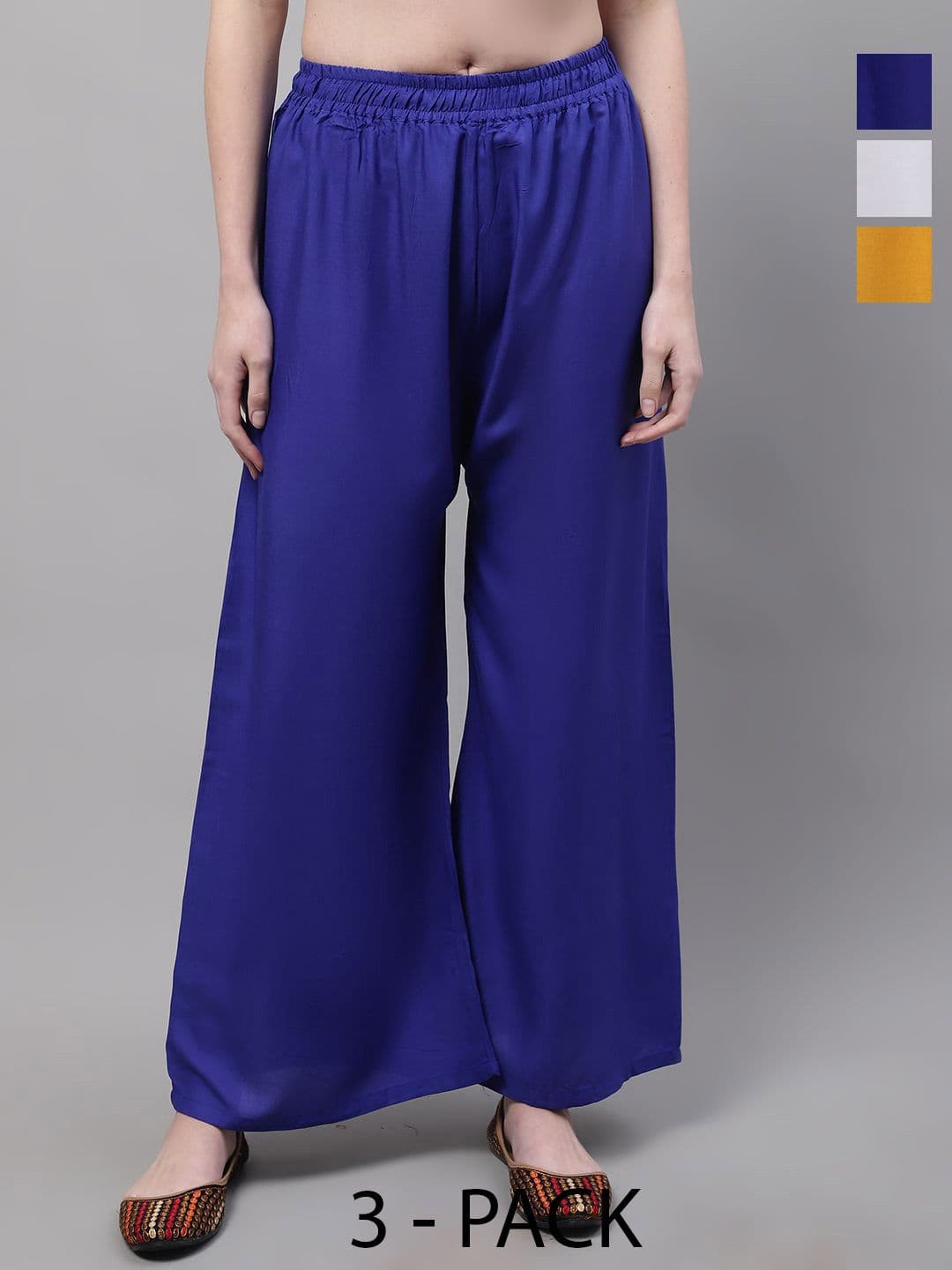 Valles365 by S.C. Women Pack of 3 Flared Palazzos - view 1