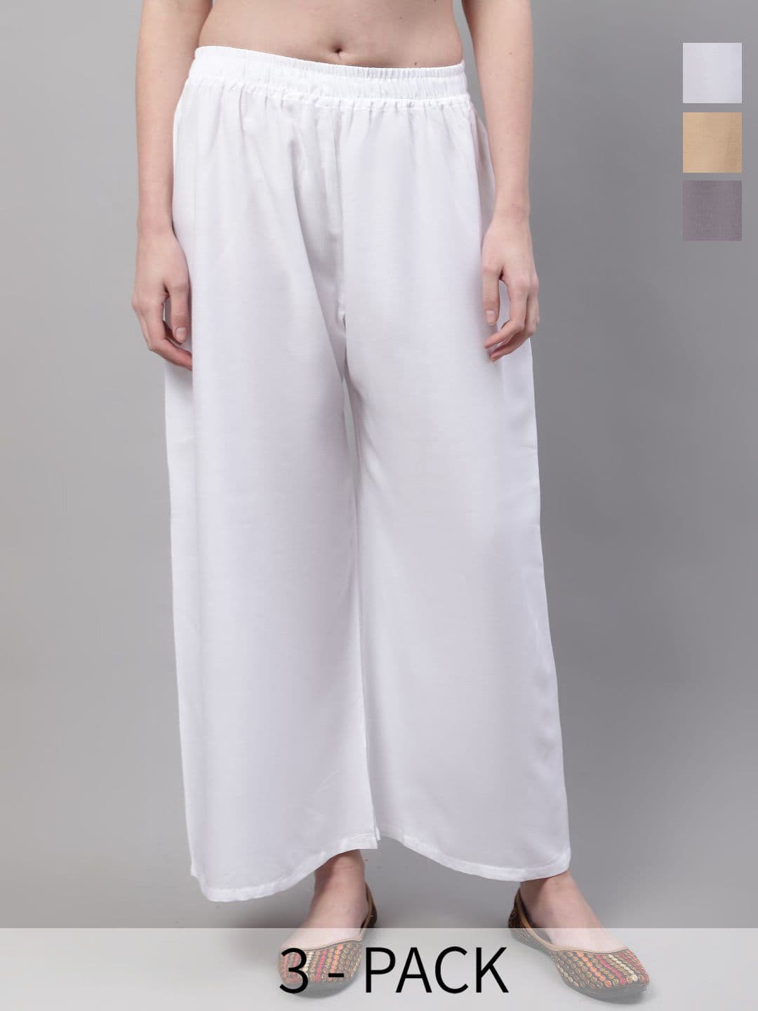Valles365 by S.C. Women Pack Of 3 Flared Palazzos - view 1