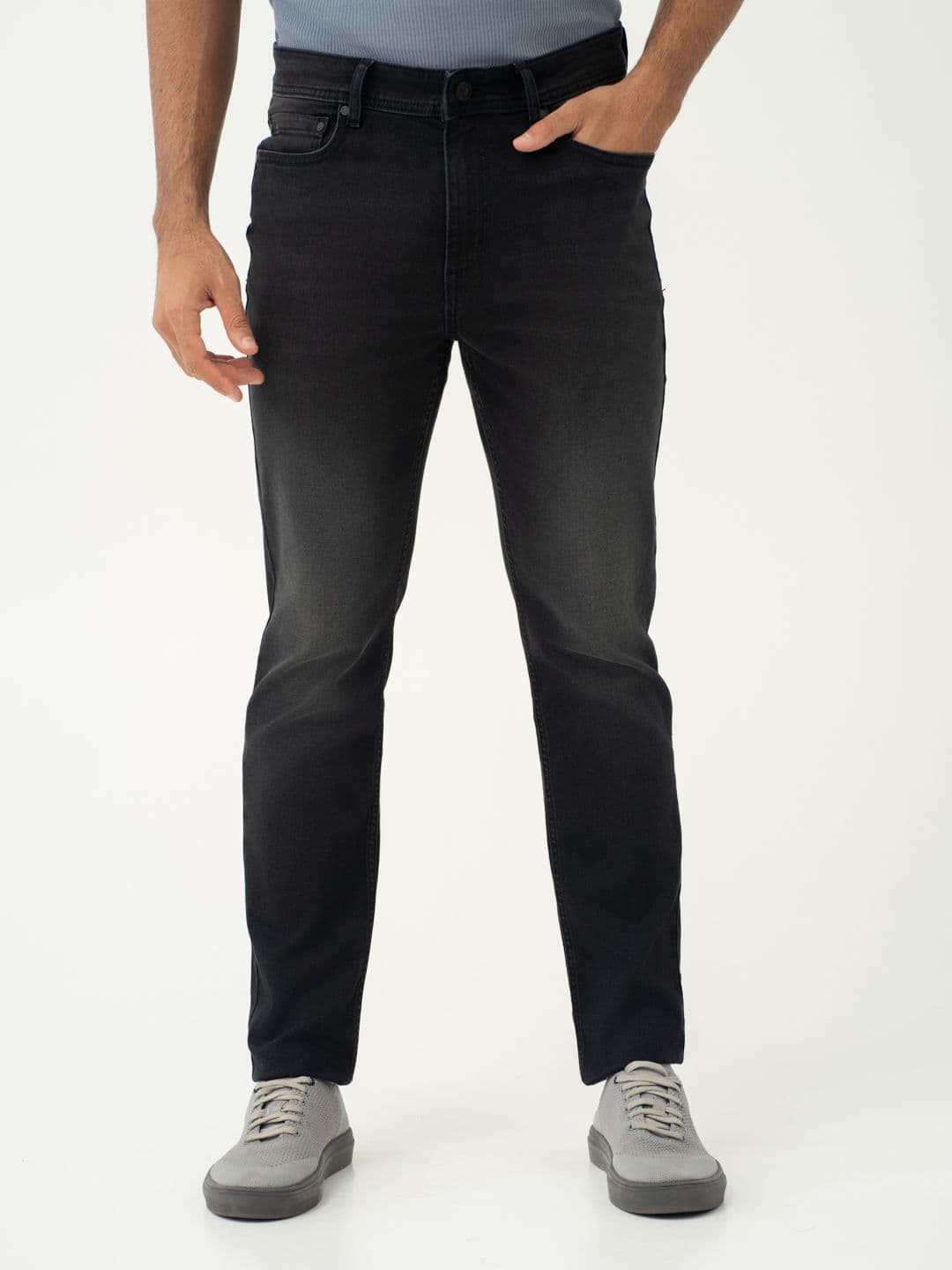 The Pant Project Men Forge Black Whiskered Slim Fit Stretchable Jeans - view 1