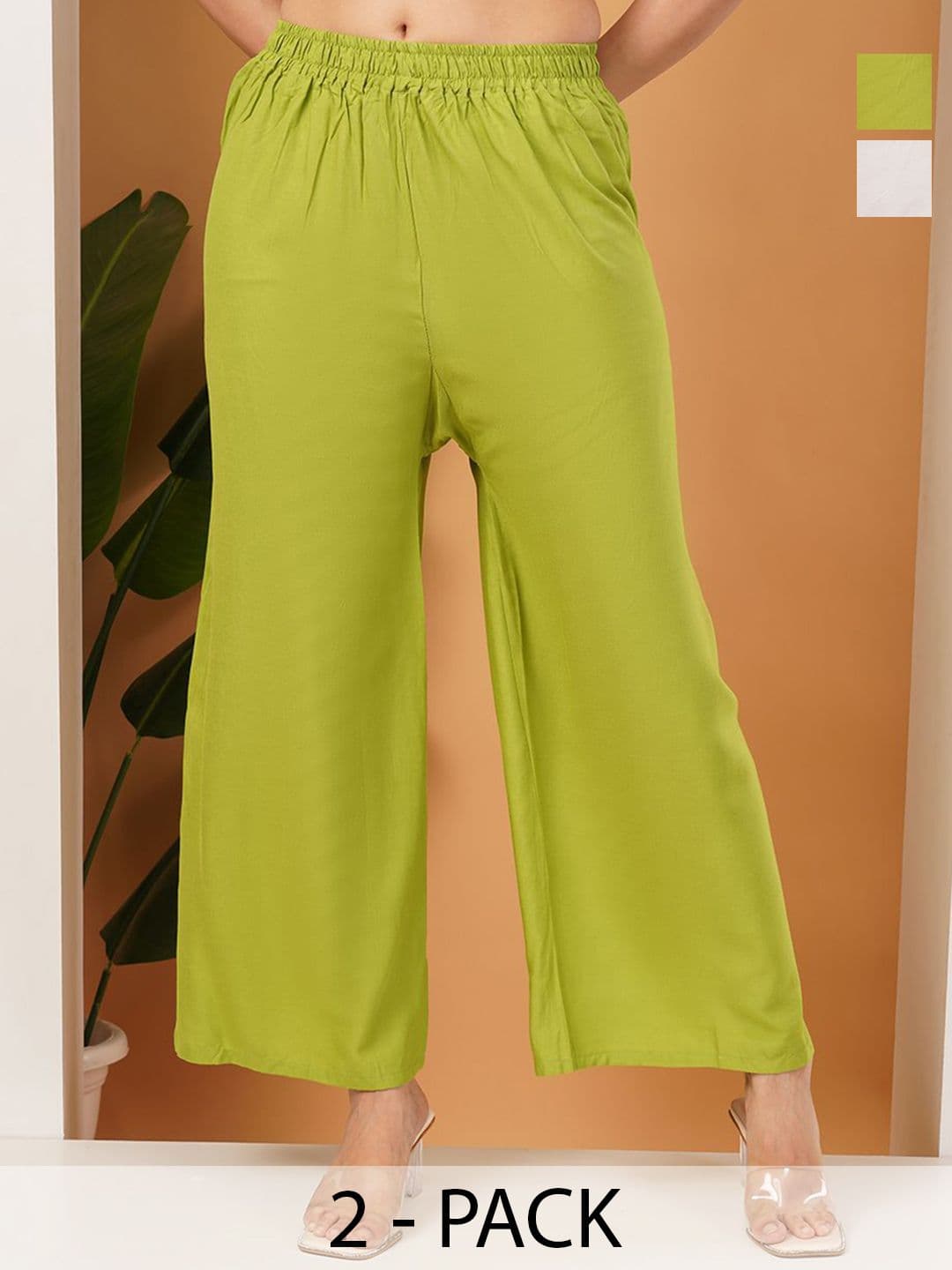 LEGITLOOKS Women Pack of 2 Flared Palazzos - view 1