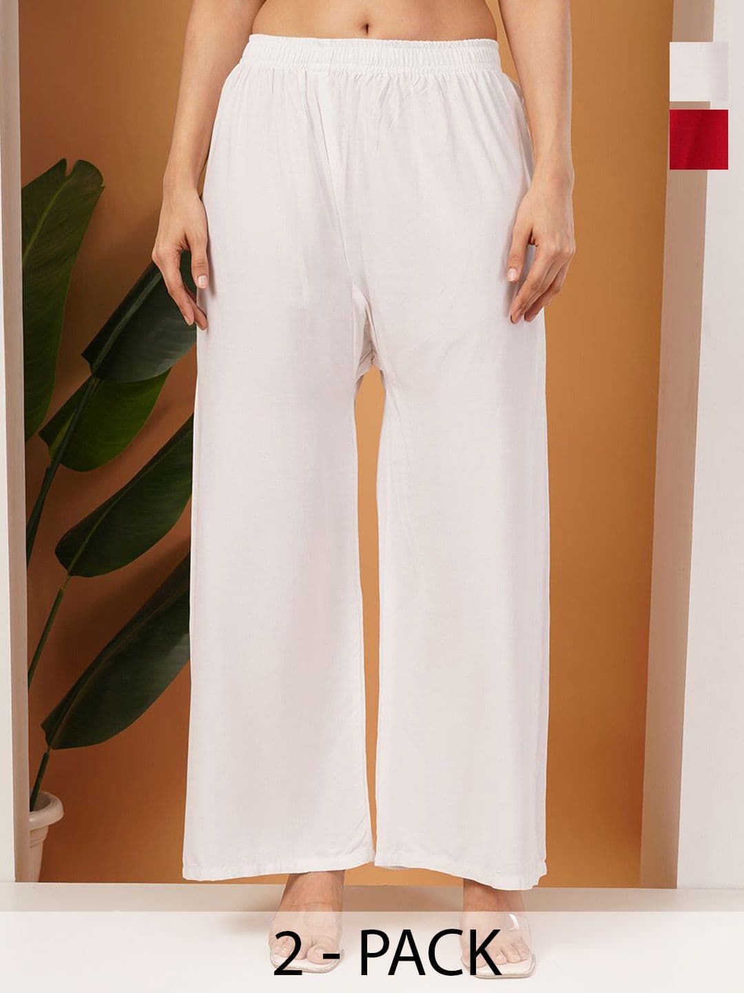 LEGITLOOKS Women Pack of 2 Flared Palazzos - view 1