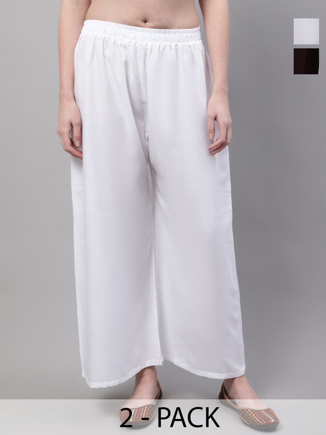 Valles365 by S.C. Pack Of 2 Women Flared Palazzos - view 1