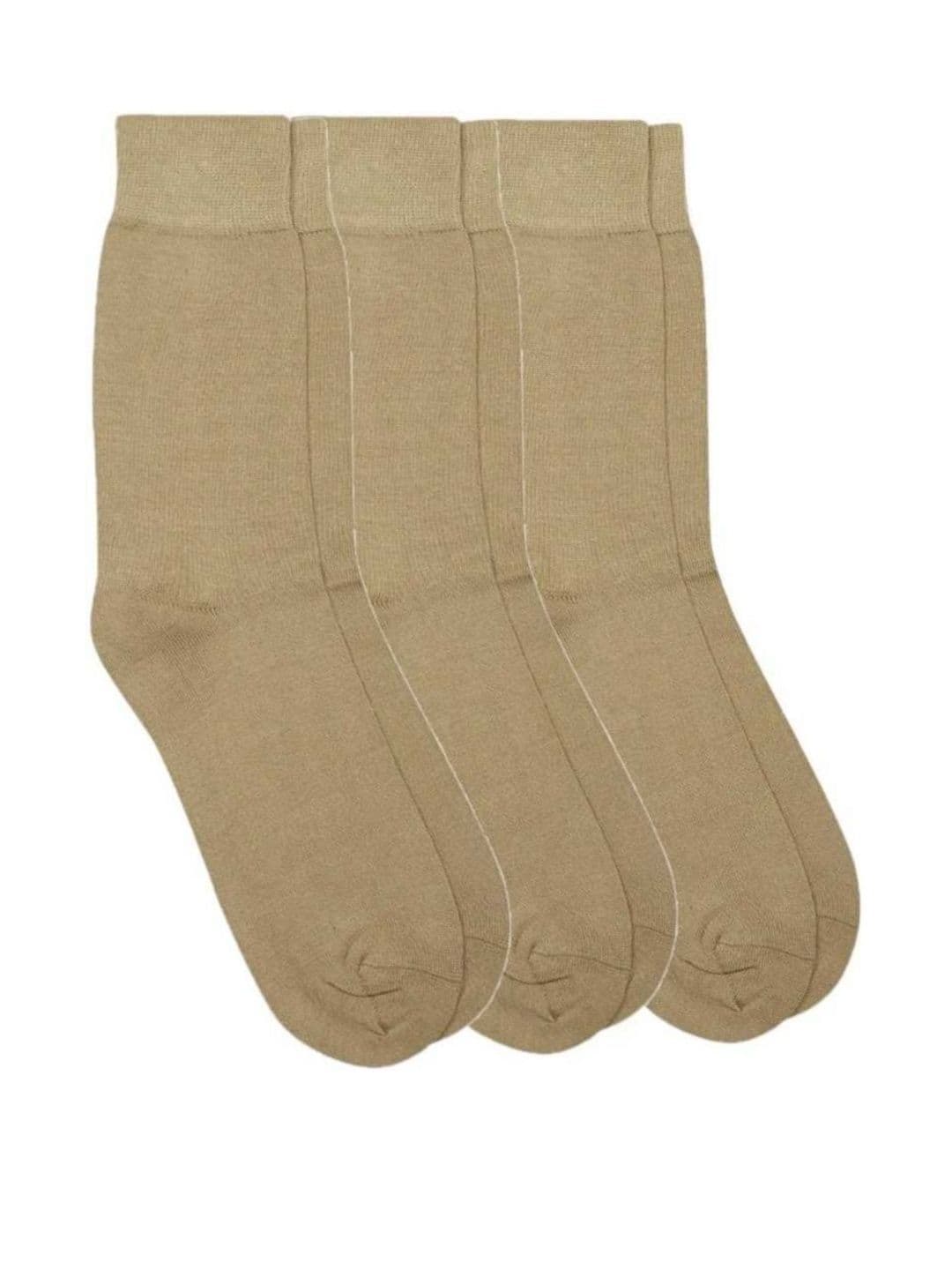 Akeeta Pack of 3 Khaki Plain Full Length Socks - view 1