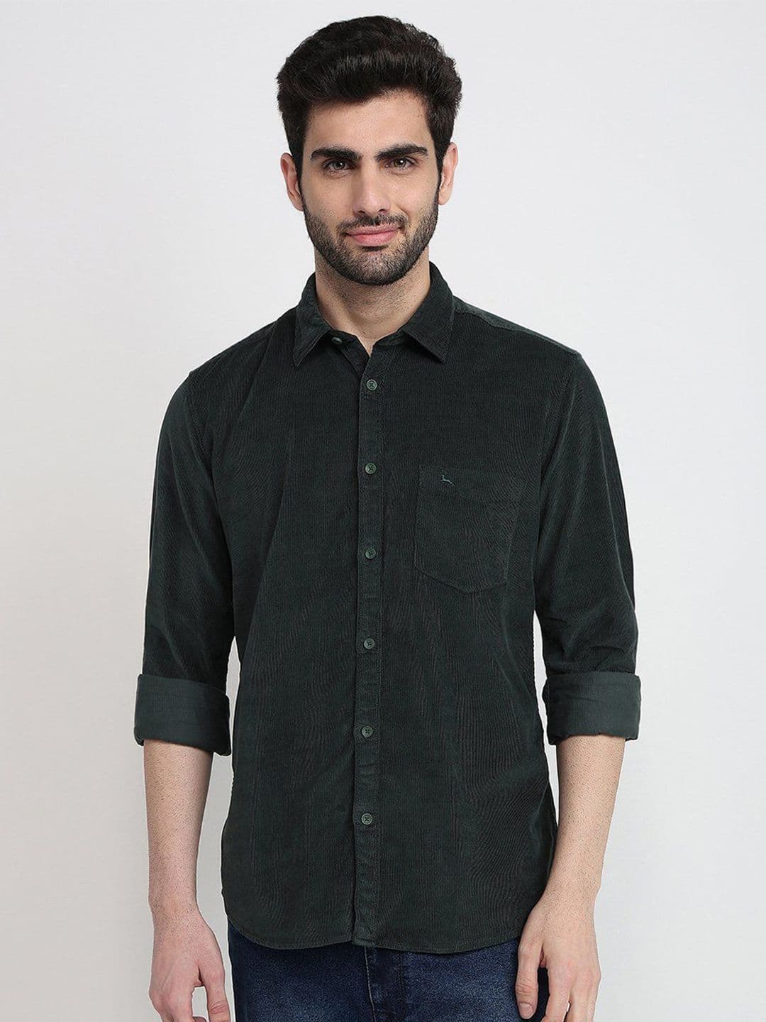 Parx Smart Spread Collar Cotton Slim Fit Shirt - view 1