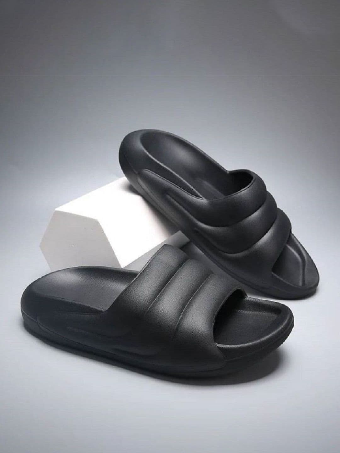 T-Rock Men Striped Sliders Flip Flops - view 1