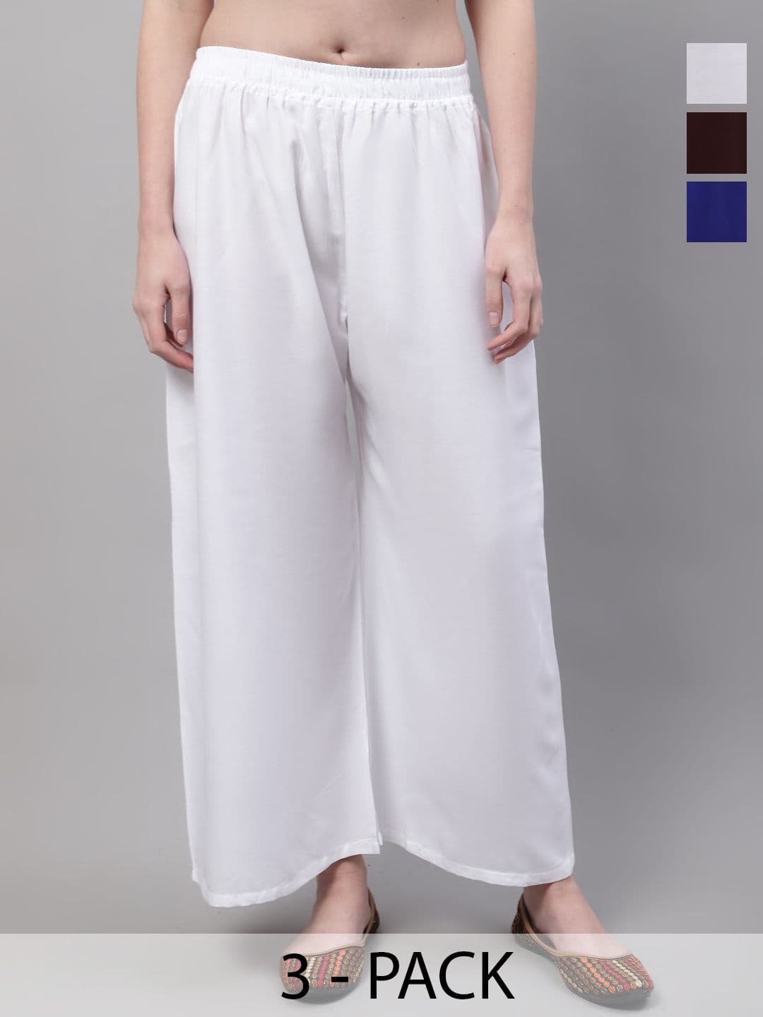 Valles365 by S.C. Women Pack of 3 Flared Palazzos - view 1