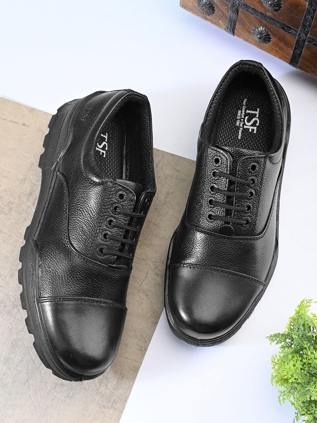 TSF Men Black Leather Formal Shoes - view 1
