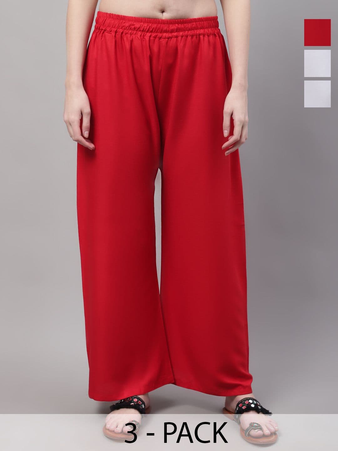 Valles365 by S.C. Women Pack Of 3 Wide Leg Palazzos - view 1