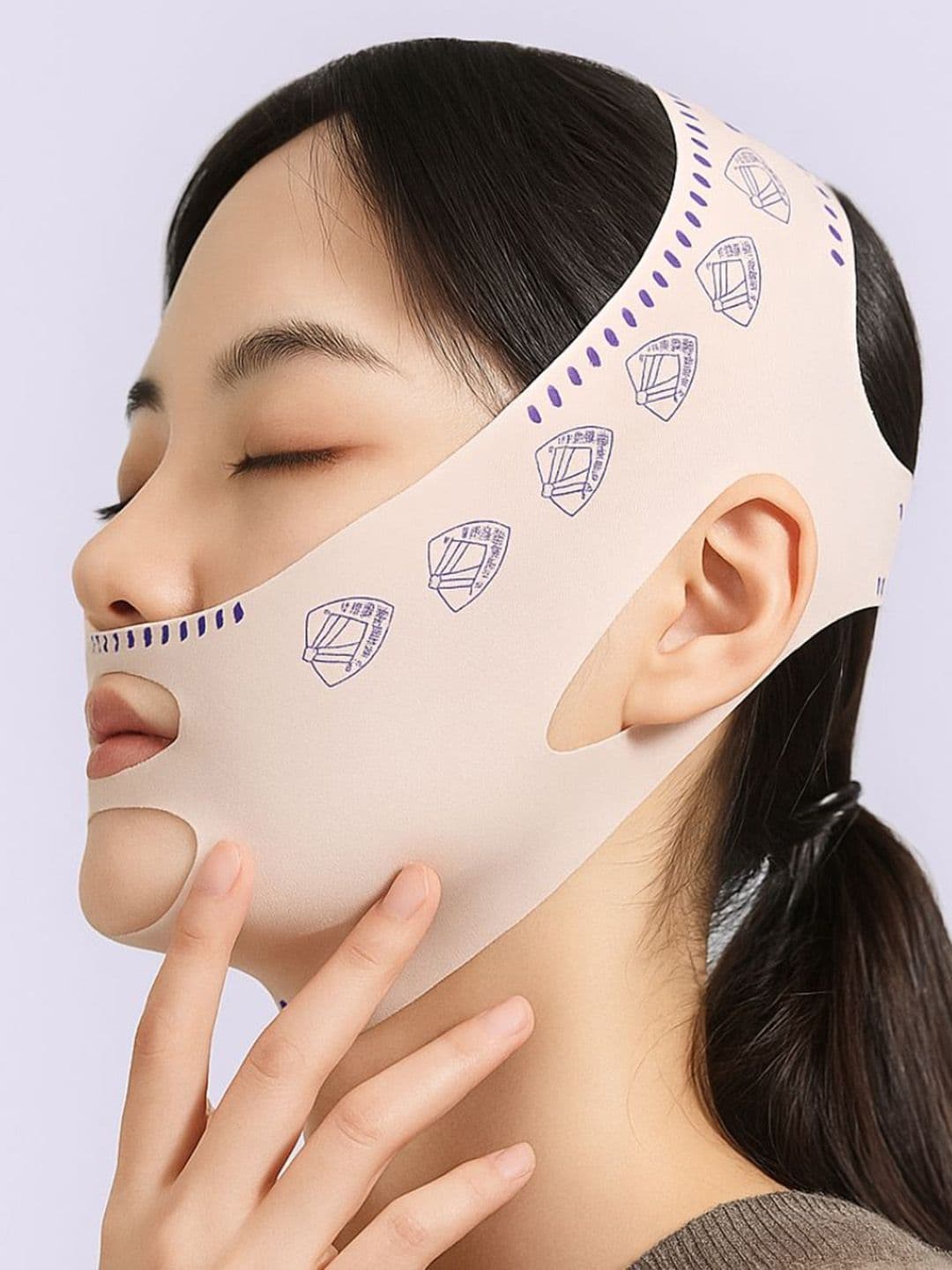 We3 Adults-Unisex Lycra fabric Double Chin Cheek Slimming Bandage - view 1