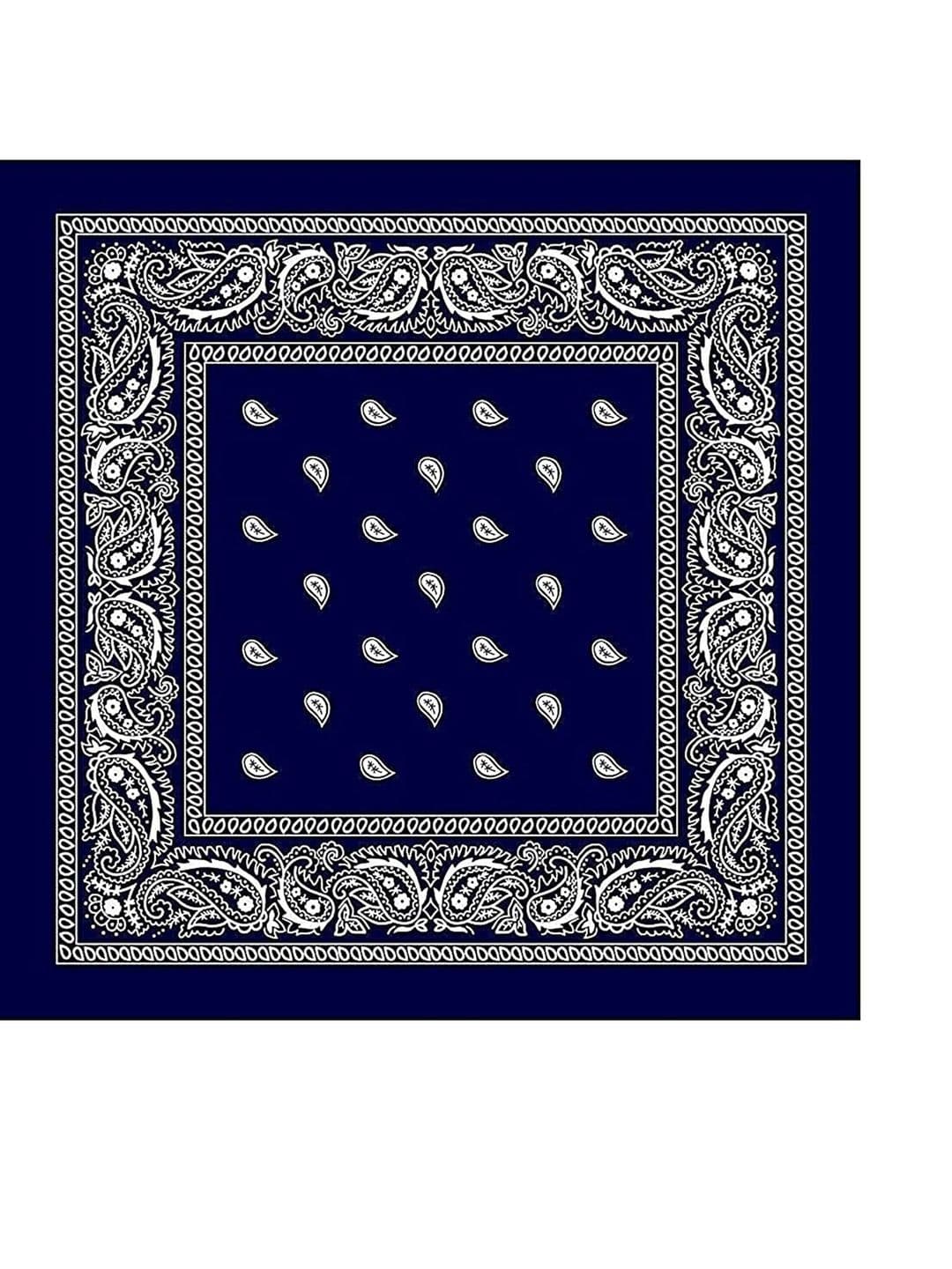 Navkar Crafts Unisex Blue Paisley Cotton Bandanas - view 1