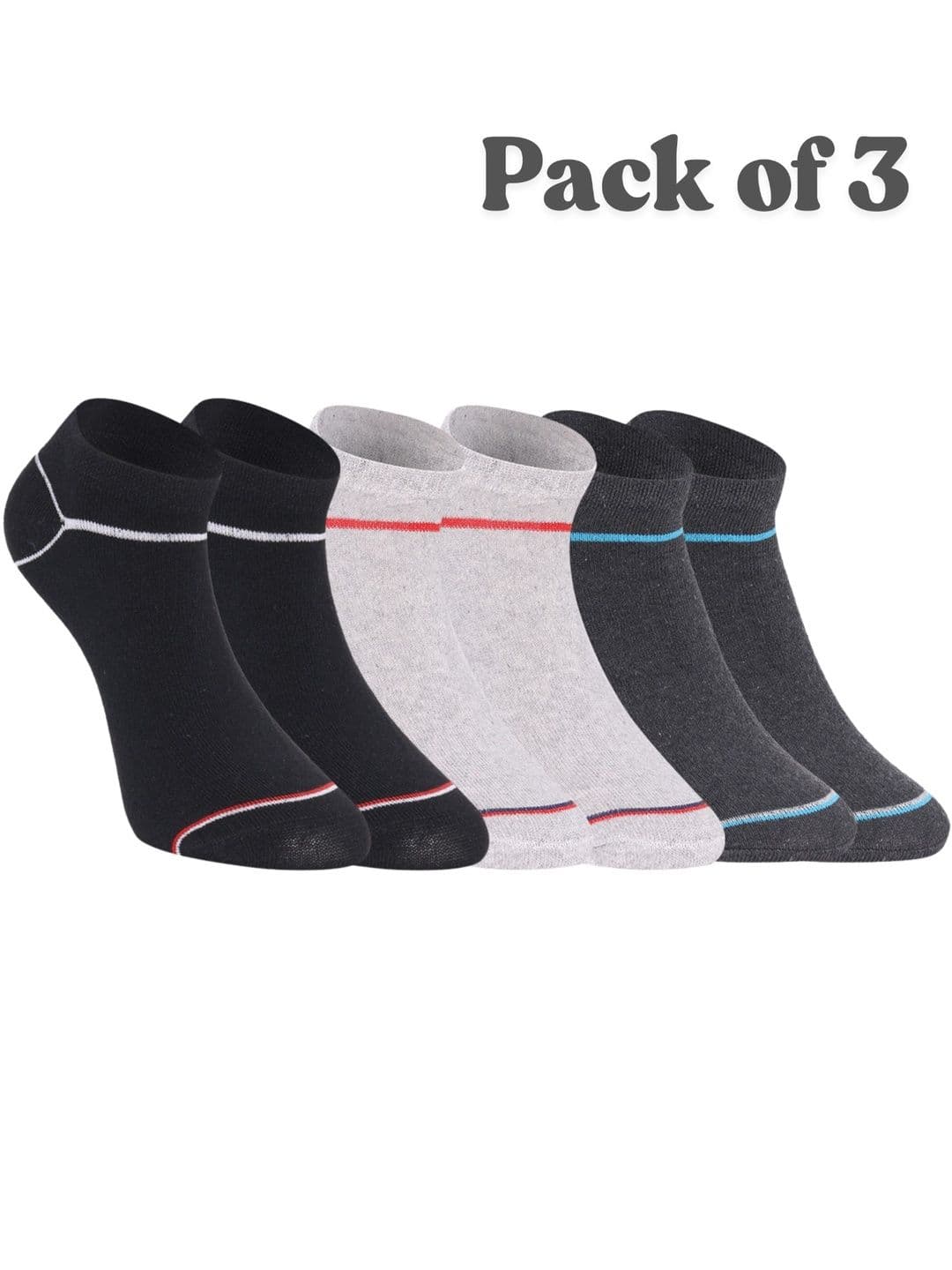 HEBTROCO Unisex Pack of 3 Ankle Length Socks - view 1