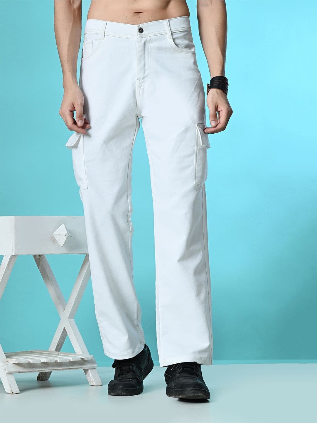 MaverIQ Men Classic Boyfriend Fit Mid-Rise Stretchable Cargo Styles Jeans - view 1
