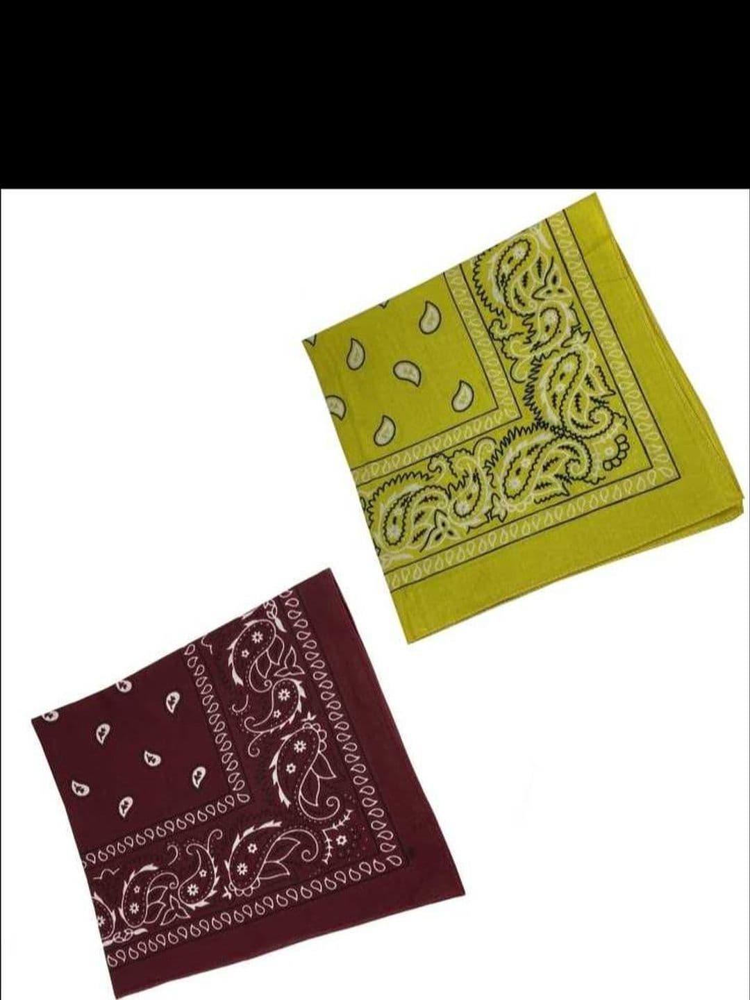Navkar Crafts Unisex Maroon & Yellow Paisley Cotton Bandanas - view 1