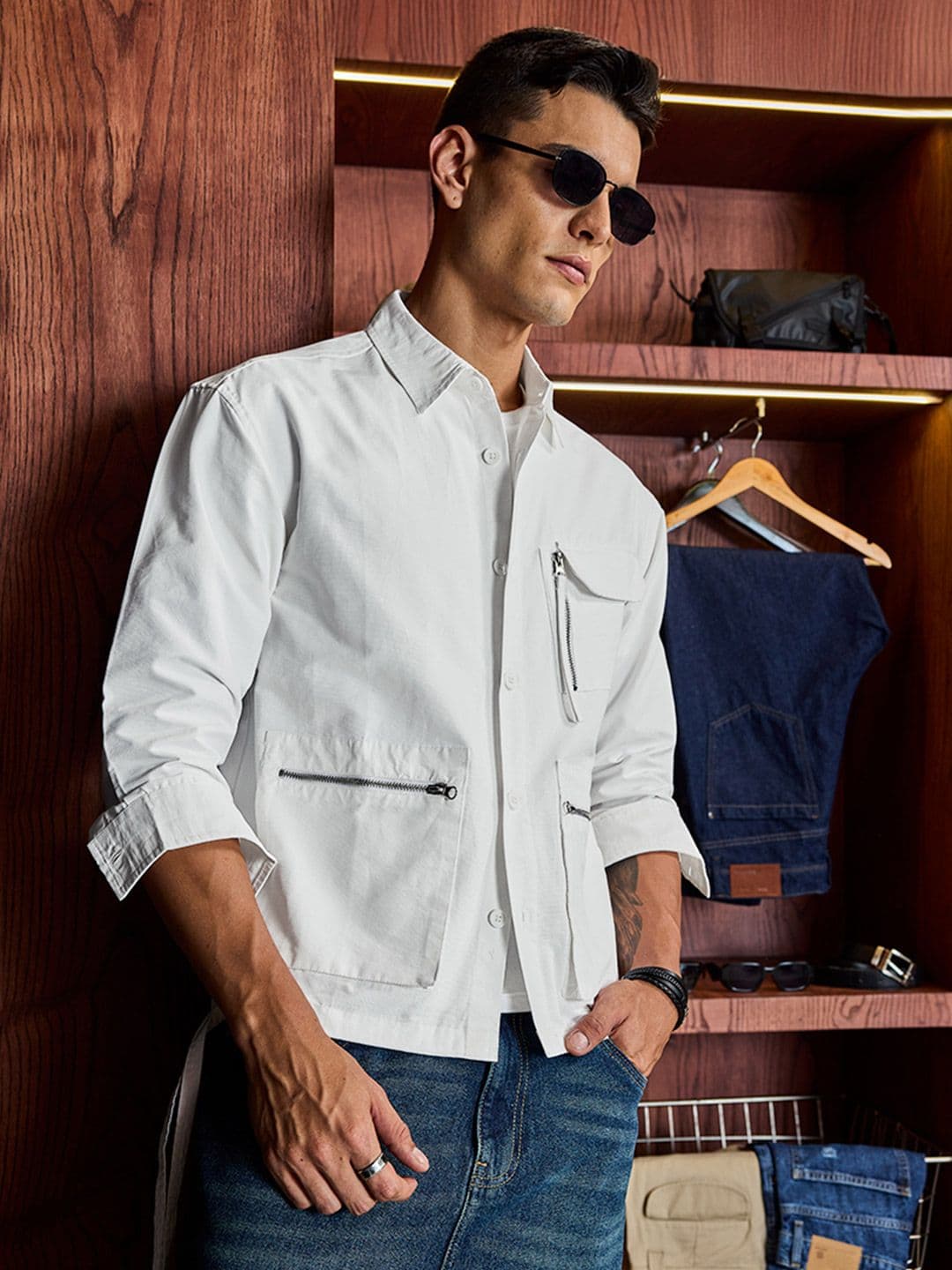 Snitch Men Spread Collar Solid Tailored Jacket - view 1